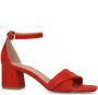 Manfield Dames Rode suède sandalen met hak - Thumbnail 3