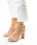 Manfield Dames Roze suède sandalen met hak - Thumbnail 2