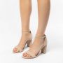 Manfield Dames Taupe suède sandalen met hak - Thumbnail 2