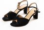 Manfield Dames Zwarte suède sandalen met hak - Thumbnail 3