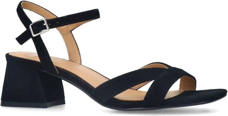 Manfield suède sandalettes zwart
