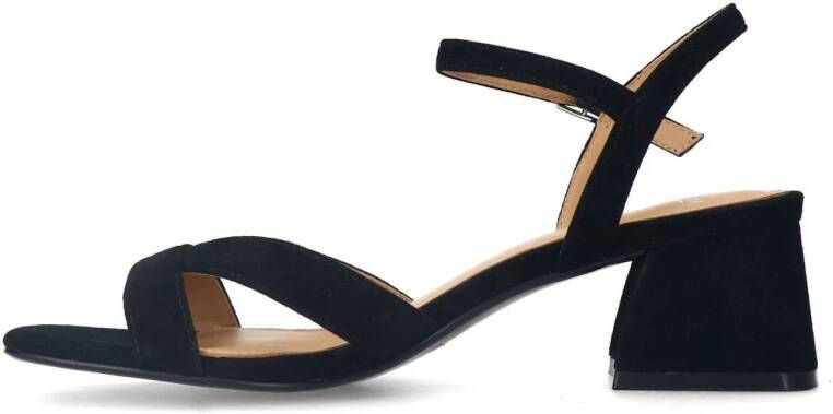 Manfield suède sandalettes zwart