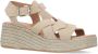 Manfield Dames Beige suède sandalen met sleehak - Thumbnail 2