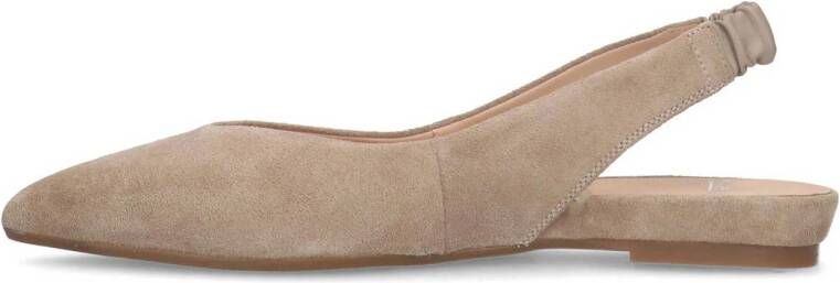 Manfield suède slingback ballerina's beige