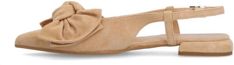 Manfield suède slingback loafers beige