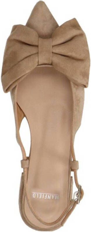 Manfield suède slingback loafers beige