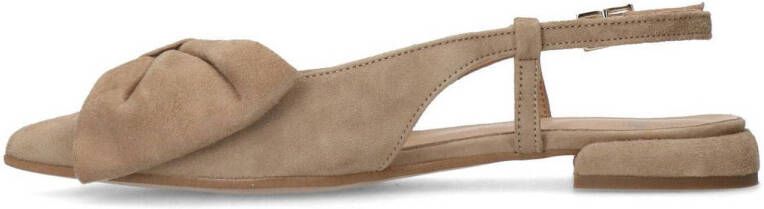 Manfield suède slingback loafers beige