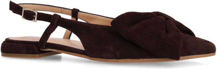 Manfield suède slingback loafers bruin
