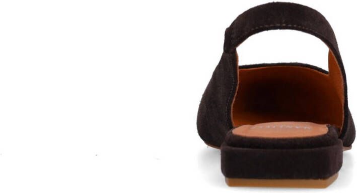 Manfield suède slingback loafers bruin