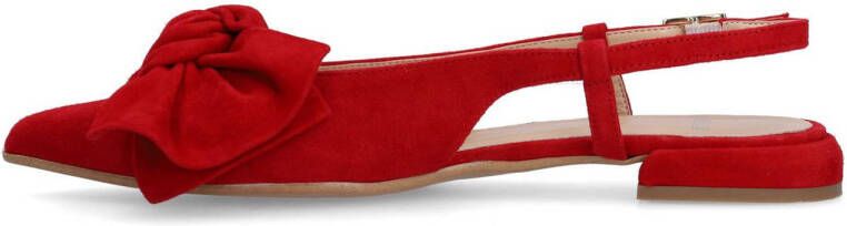 Manfield suède slingback loafers rood