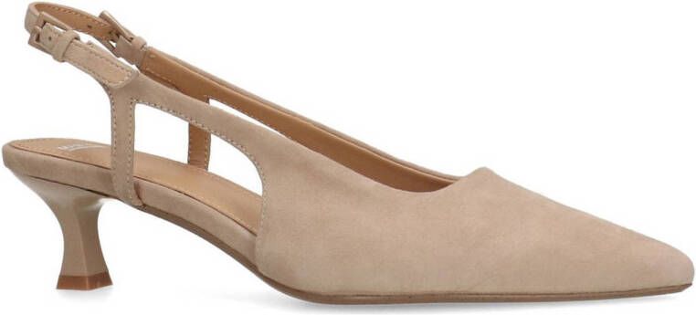 Manfield suède slingback pumps beige