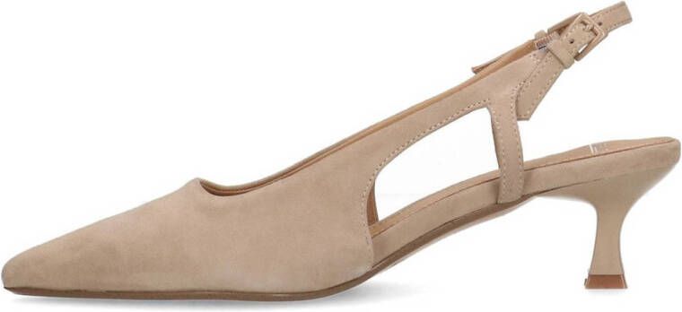 Manfield suède slingback pumps beige