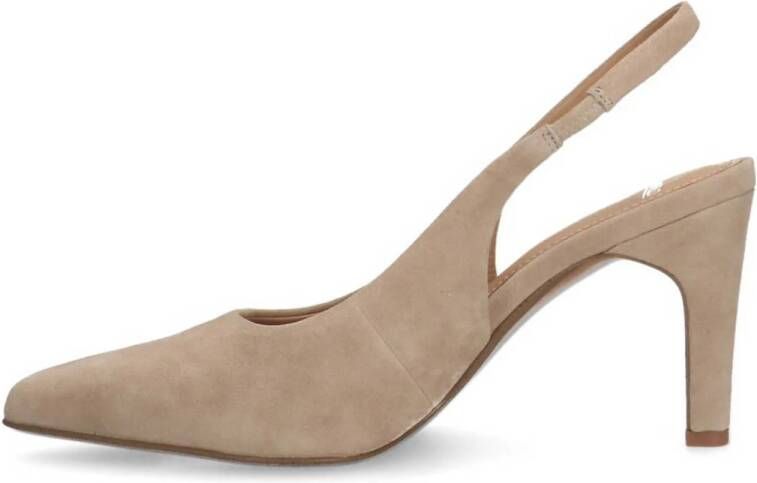 Manfield suède slingback pumps beige