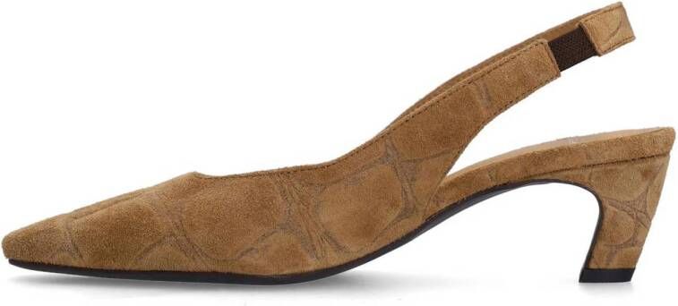 Manfield suède slingback pumps beige