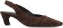Manfield Dames Bruin bedrukte suède slingbacks - Thumbnail 4