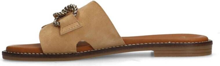 Manfield suède slippers beige