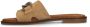 Manfield Dames Cognac suède slippers met chain - Thumbnail 5