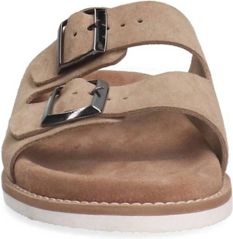 Manfield suède slippers beige