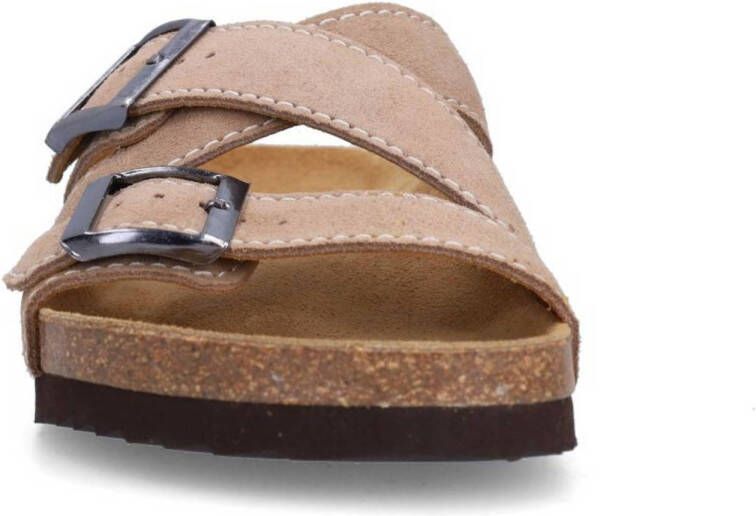 Manfield suède slippers beige
