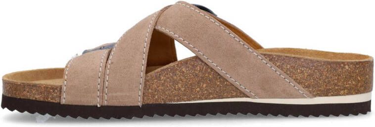 Manfield suède slippers beige