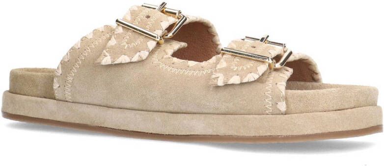 Manfield suède slippers beige