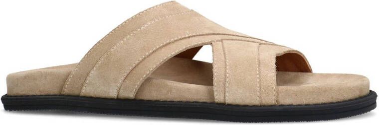 Manfield suède slippers beige