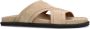 Manfield Heren Beige suède slippers - Thumbnail 4