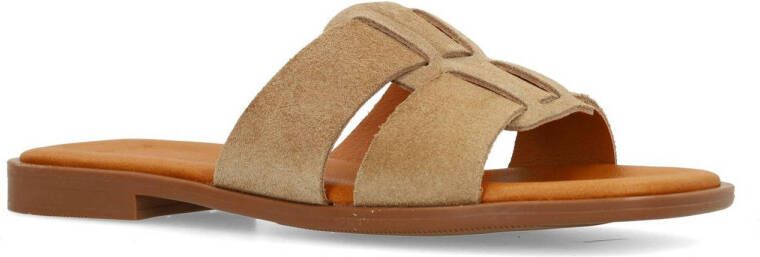 Manfield suède slippers beige
