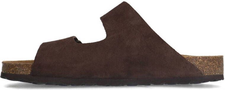 Manfield suède slippers bruin