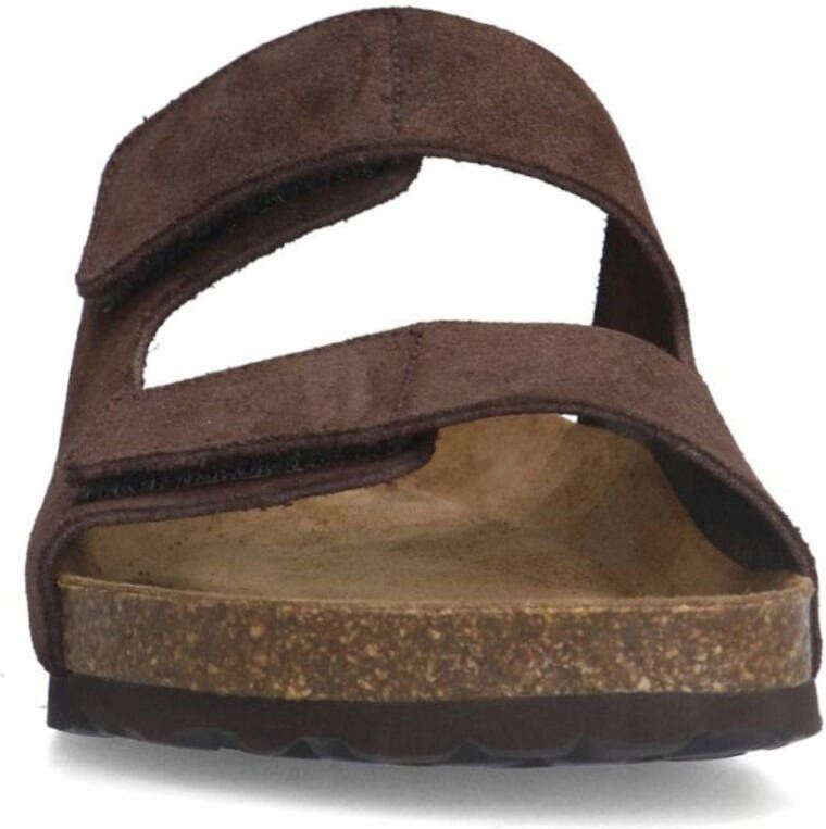 Manfield suède slippers bruin