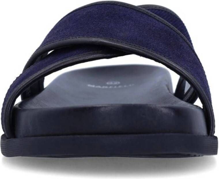 Manfield suède slippers donkerblauw