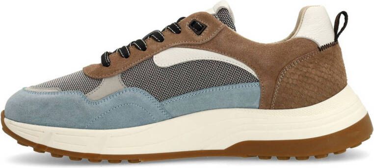 Manfield suède sneakers blauw