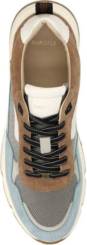 Manfield suède sneakers blauw