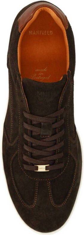 Manfield suède sneakers bruin