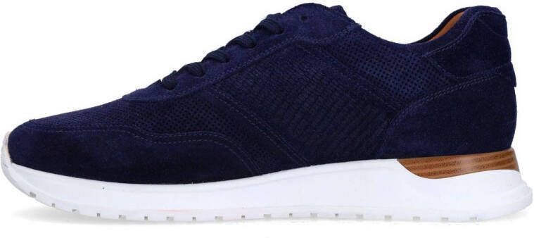 Manfield suède sneakers donkerblauw