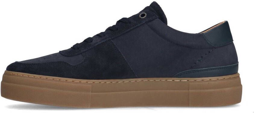 Manfield suède sneakers donkerblauw