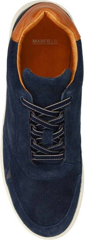 Manfield suède sneakers donkerblauw