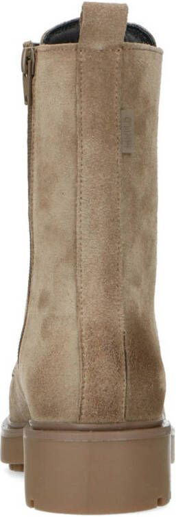 Manfield suède veterboots taupe