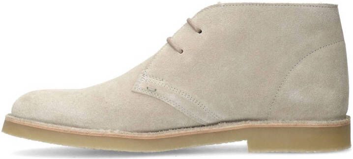 Manfield suède veterschoenen beige
