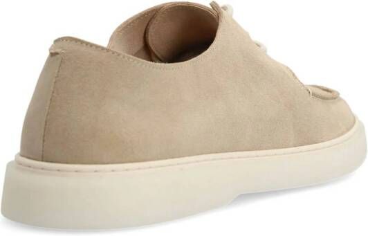 Manfield suède veterschoenen beige