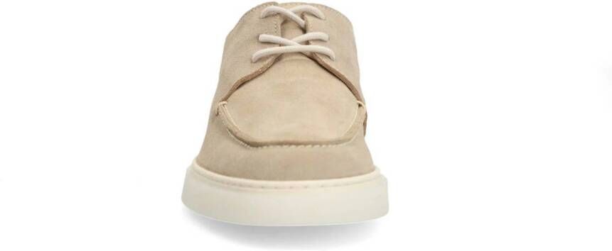 Manfield suède veterschoenen beige