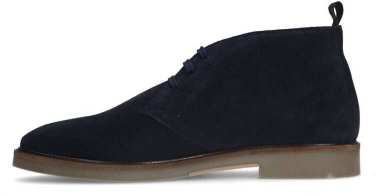 Manfield suède veterschoenen blauw