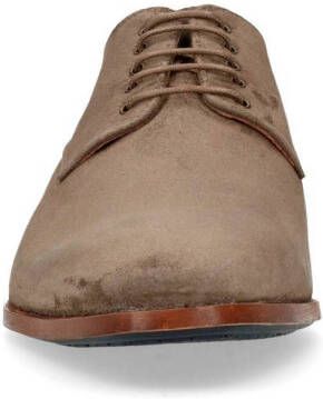 Manfield suède veterschoenen taupe