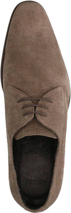 Manfield suède veterschoenen taupe