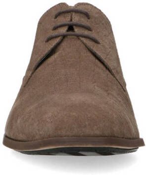 Manfield suède veterschoenen taupe