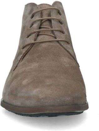 Manfield suède veterschoenen taupe