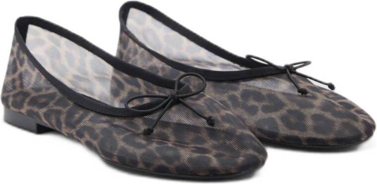Mango ballerina's met panterprint zwart