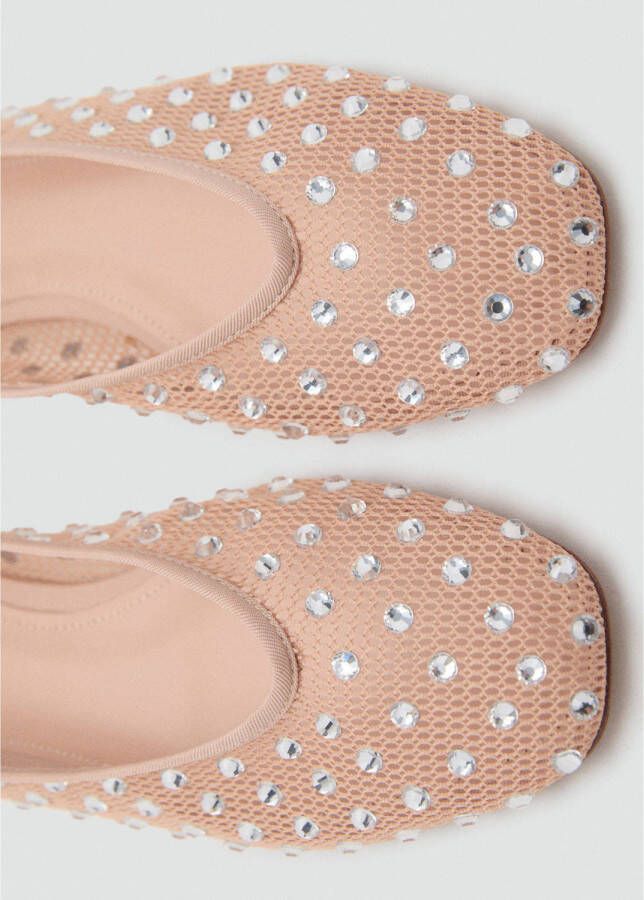 Mango ballerina's met strass pastelroze