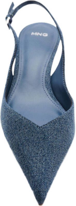 Mango denim slingback pumps blauw