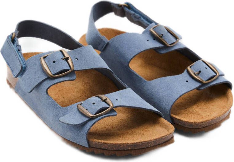 Mango Kids leren sandalen blauw